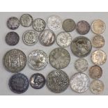 A collection of mainly silver World coins.
