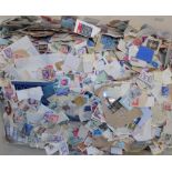 A large quantity of world stamps ON/OFF paper.