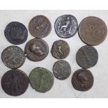 Twelve earlier Roman coins.