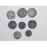 Eight mainly early hammered silver coins.