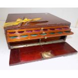 A mahogany eight drawer low coin cabinet, height 4 1/2",