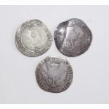 James VI Scotland, merk piece (3), one dated 1599 and one 1602.