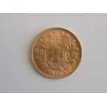 Switzerland:- Gold 20 francs 1935 L-B lustre