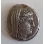Byzantium, Ancient silver coinage, head of a veiled woman,