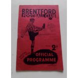 BILL SHANKLY & PRESTON NORTH END. good Brentford Football Club programme, match v.