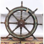 A ship's wheel, diameter 100cm.