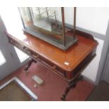 A Victorian mahogany side table, with a pair of frieze drawers,