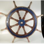 A ships wheel, maximum diameter 104cm.