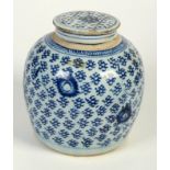 A Chinese blue and white ginger jar and cover, 19th century, height 23cm.