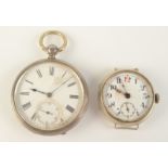 A silver Trench cased wristwatch with Swiss movement,