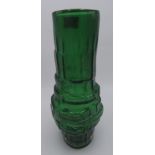 A Whitefriars green glass vase, height 30cm.