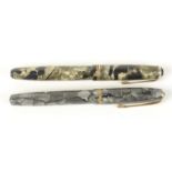 A marbled pearlescent green/black Wyvern Perfect Pen no.