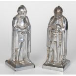 Two table lighters in the form of knights, height 19.5cm.