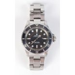 A Rolex Oyster Perpetual 200m 660ft Submariner stainless steel wristwatch with black dial and