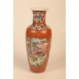 A Chinese famille rose porcelain vase, late 18th/early 19th century, in the mandarin pattern,