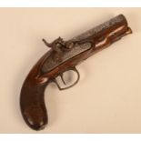 A flintlock pistol, 19th century, signed W.