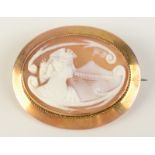 A 9ct gold mounted cameo brooch.