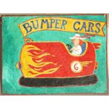 An oil on board, by Simeon Stafford, 'Bumper Cars', signed and dated 10.8.10, 76.5 x 101.5cm.