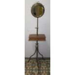 A late Victorian mahogany and brass shaving stand,