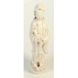 A Chinese blanc de chine figure of Guanyin, height 30cm.