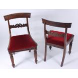 A set of four mahogany dining chairs, early 19th century,