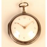 A Thomas Harrison & Son Liverpool silver pair cased pocketwatch the movement numbered 1024,