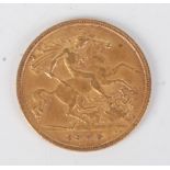 A 1905 Edward VII half sovereign, very fine.