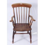 An ash and elm country armchair, 19th century,