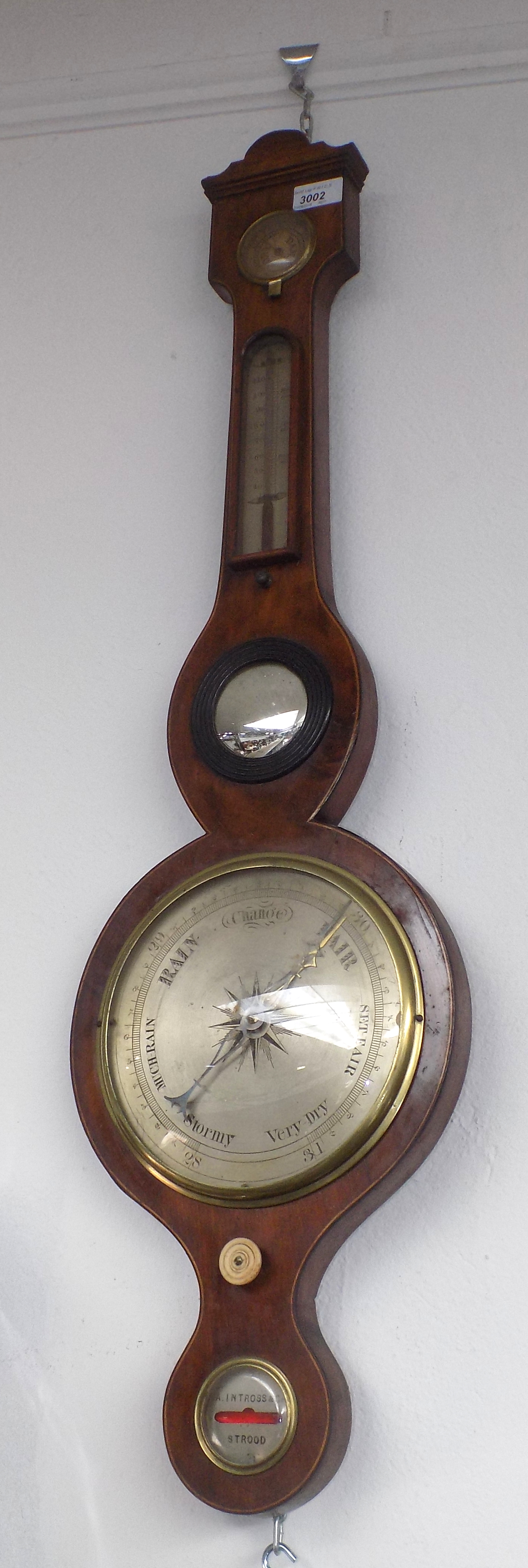 A Victorian mahogany banjo barometer, by A. Intross & Co., Strood, height 94.5cm, width 26cm. - Image 2 of 2