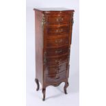 A continental serpentine walnut chest of drawers,