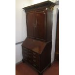 A Georgian mahogany bureau bookcase,