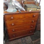A Victorian mahogany chest of drawers, with four long graduated drawers on a plinth base,