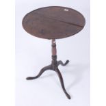 A George III mahogany dish top tripod table,