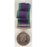 A General Service medal (1962-2007) with Radfan clasp named to 23631510 Pte F. Faircloth RPC.