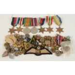 Second World War medals, military insignia etc.