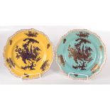 Two Masons Ironstone plates, early 20th century, each with gilt decorated dragons,