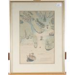 A Falmouth Haven sea chart, inscribed 'From a Chart drawn in the Reign of K.II en.