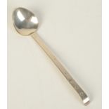 An Arts and Crafts small ladle with leaf shaped bowl and plain stem, London 1979, makers mark SGH,