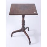 A George III mahogany tilt top tripod table,