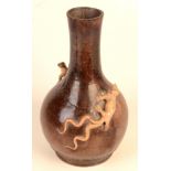 An Edward Bingham Castle Hedingham pottery Palissy vase,