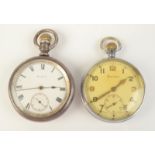 A military Helvetia keyless open face pocket watch with calibre 32A movement 1944549 the back of