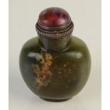 A dark jade snuff bottle, height 6cm.