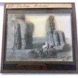 49 boxed photographic slides magic lantern slides. An Edwardian couple's Egyptian holiday.