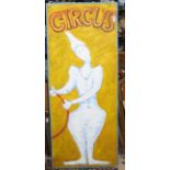 An oil on board, by Simeon Stafford, 'Circus', signed and dated 10.8.10, 150.5 x 61cm.