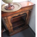 A Victorian walnut and marquetry side cabinet,