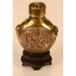 A gilt bronze snuff bottle Guangxu mark and of the period, height 6.
