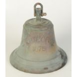 A ship's bell named St George and dated 1875.