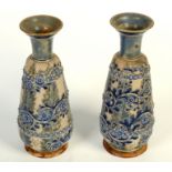 A pair of Royal Doulton stoneware vases, No.1877, height 25.5cm.