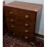 A mahogany secretaire chest, early 19th century,