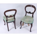 A set of three Victorian mahogany dining chairs,